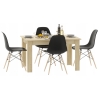Stół kuchenny 120x80 Dąb Sonoma + 4 krzesła Skandynawskie Milano Czarne
